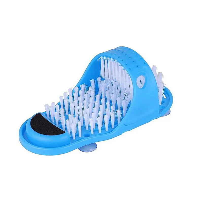Shower Foot Scrubber Slipper with Suction Cup Base and Detachable Pumice Stone, Blue Foot Washing Brush in 1 or 2 Piece Options for Home Care