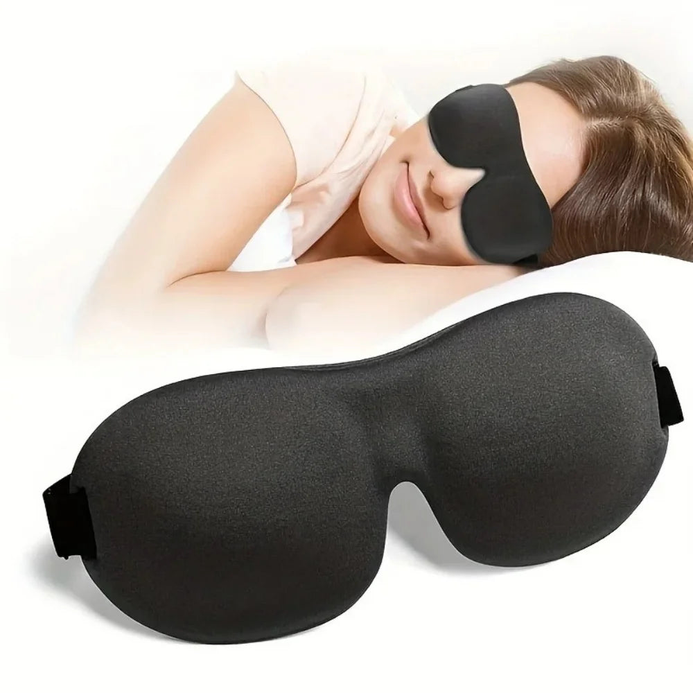 3D Memory Foam Sleep Mask with Soft Lightweight Eye Cover Design for Light Reduction During Home Rest, Daytime Naps and Seated Travel Breaks