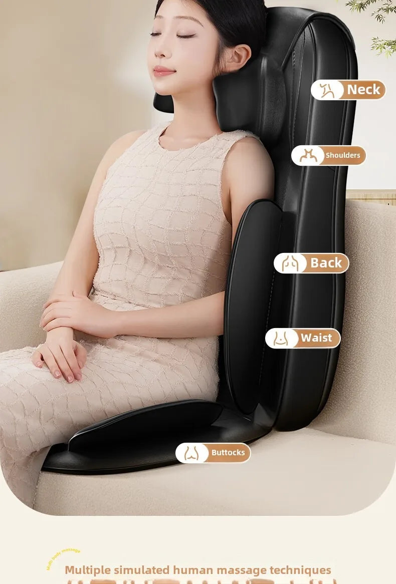 JAIYORL Electric Massage Seat Cushion with Vibration and Kneading References, Four Upgrade Model Labels and US, EU, UK or AU Plug Options