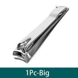 Stainless Steel Nail Clippers with Curved Cutting Edges and Keyhole Ends, One Large Clipper or Large and Small Two-Piece Options for Everyday Nail Grooming