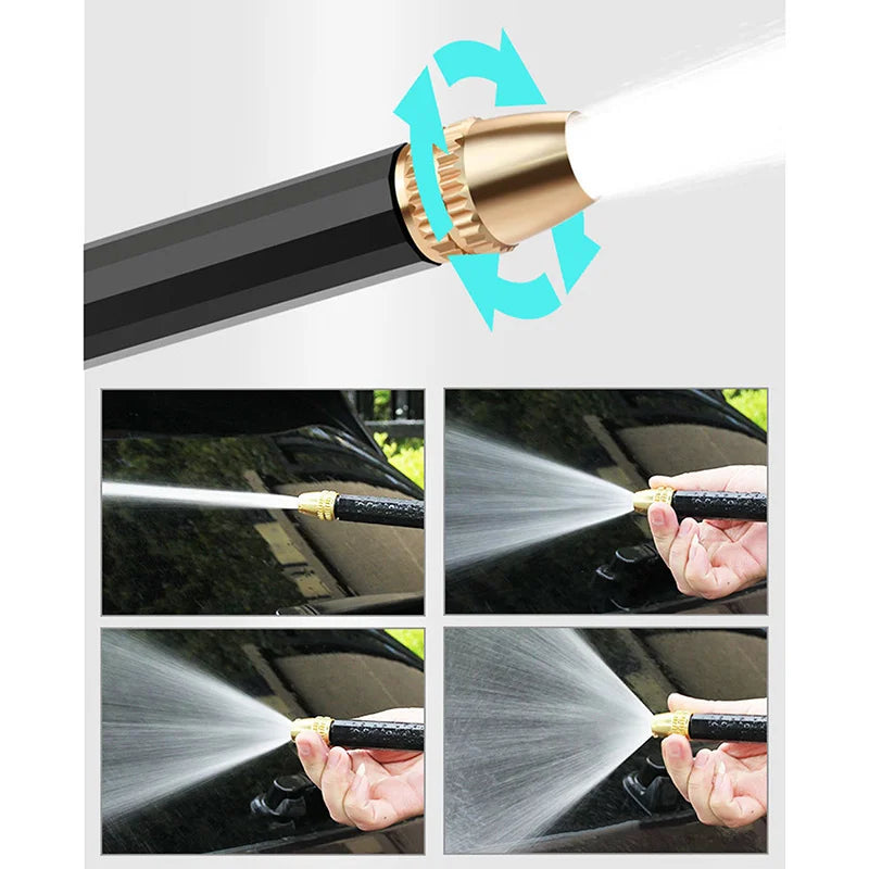 Car Wash Hose Nozzle with ABS Shell and Aluminum Alloy Gun, Black Single, 3pcs, 5pcs or Water Gun Set Options for Vehicle Rinsing and Garden Watering