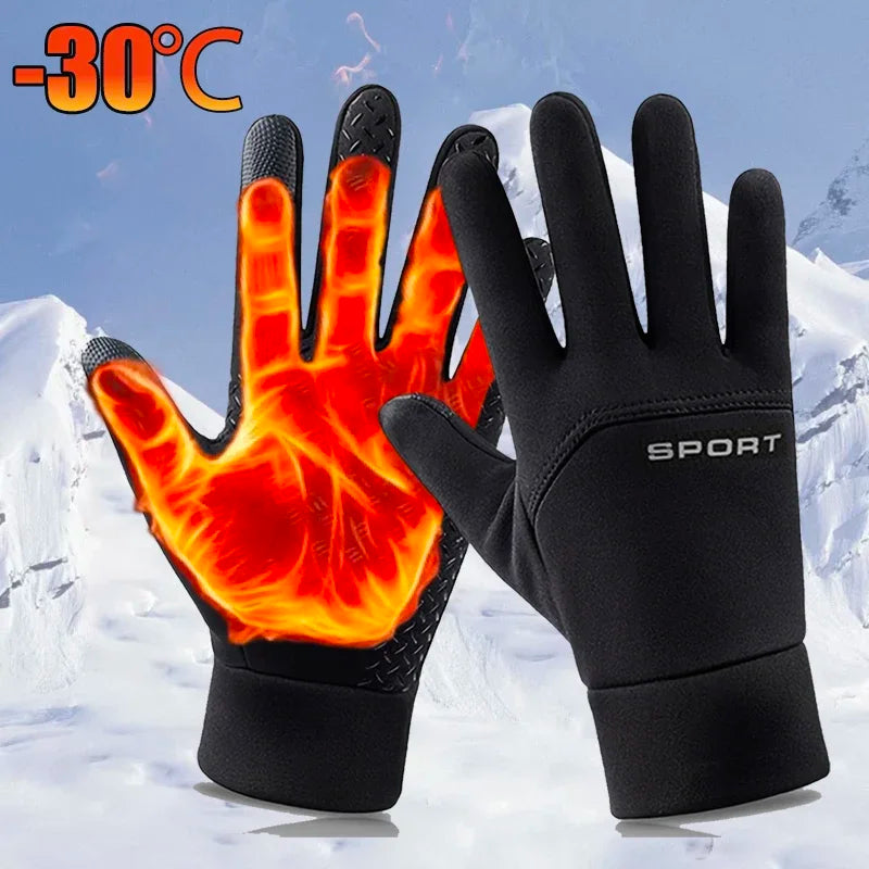 Winter Touchscreen Gloves for Men and Women, Cold Weather Cycling, Running and Hiking Handwear in Gray or Black with M, L and XL Size Options