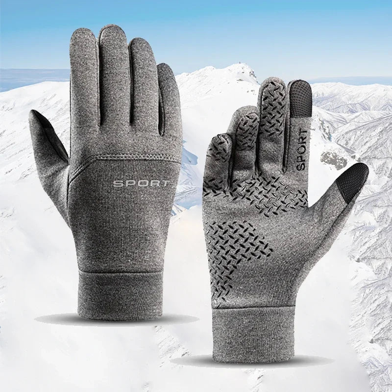 Winter Touchscreen Gloves for Men and Women, Cold Weather Cycling, Running and Hiking Handwear in Gray or Black with M, L and XL Size Options