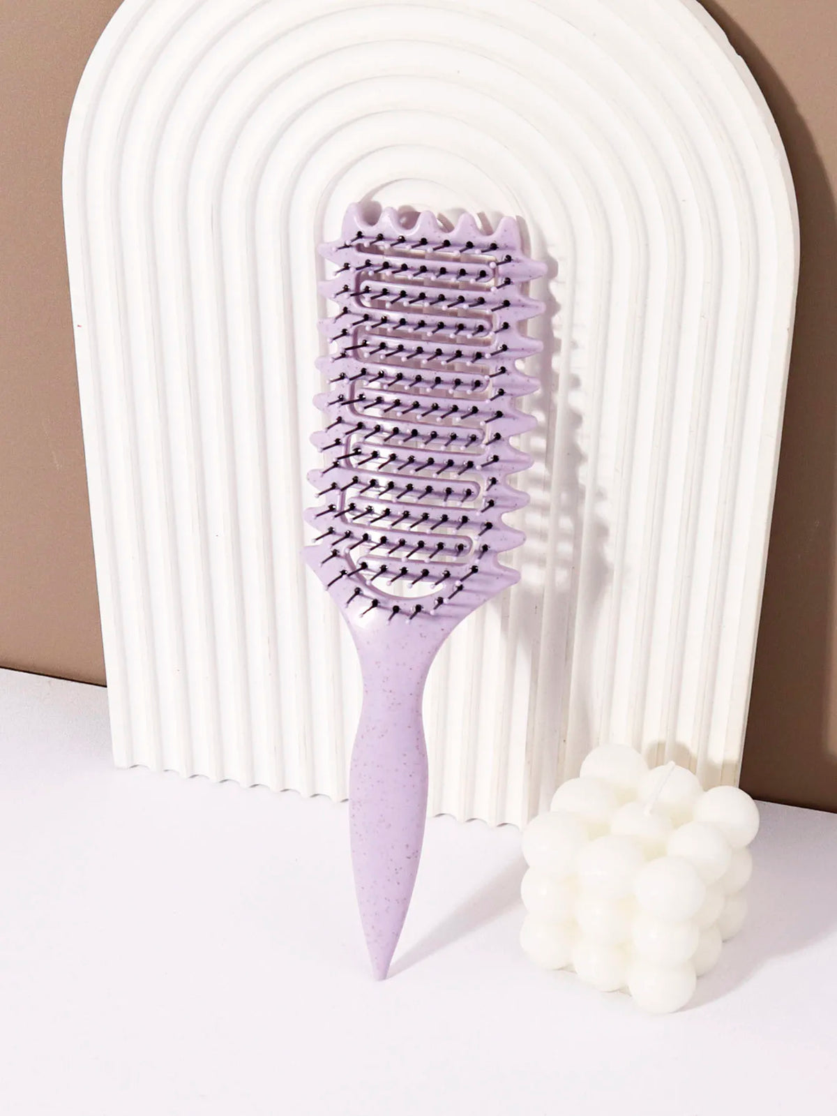 Hollow Hair Styling Brush with Nylon Bristles and ABS Plastic Handle, Four Color Options for Everyday Curl Shaping and Compatible Natural Hair or Wig Grooming