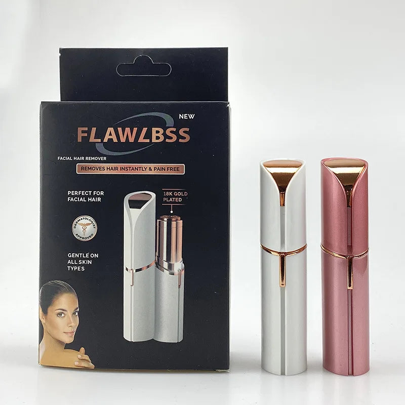 Facial Hair Remover for Women, Portable Mini Electric Shaver for Peach Fuzz, Upper Lip and Chin with USB or Dry-Cell Power Options