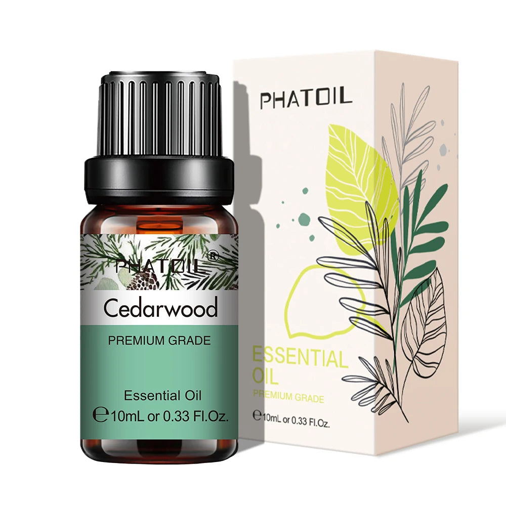 10ml Aroma Oil by PHATOIL for Compatible Diffusers and Home Fragrance, Amber Bottle with Lavender, Eucalyptus, Vanilla, Peppermint and Other Scent Options