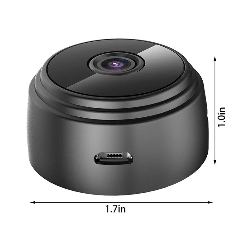Mini WiFi Monitoring Camera in White or Black for Everyday Home Observation and Pet Check-Ins, Wireless Video Camera with Listed Recording Function