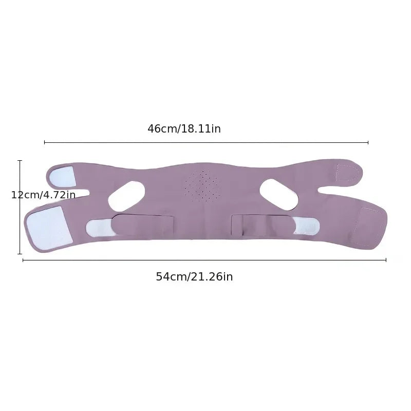 Face Lift Band with Graphene Fiber, Washable Reusable Chin and Jawline Beauty Strap for At-Home Personal Care in Green or Purple