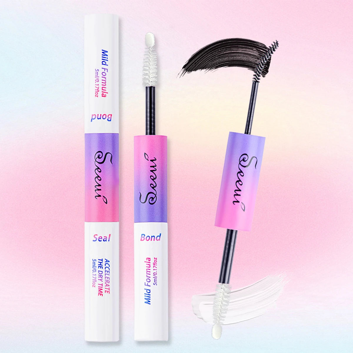 Eyelash Cluster Glue and Seal with Lash Glue, With Tweezers, SET and 3pcs Option Labels for Adult False Lash Application and Everyday Beauty Routines