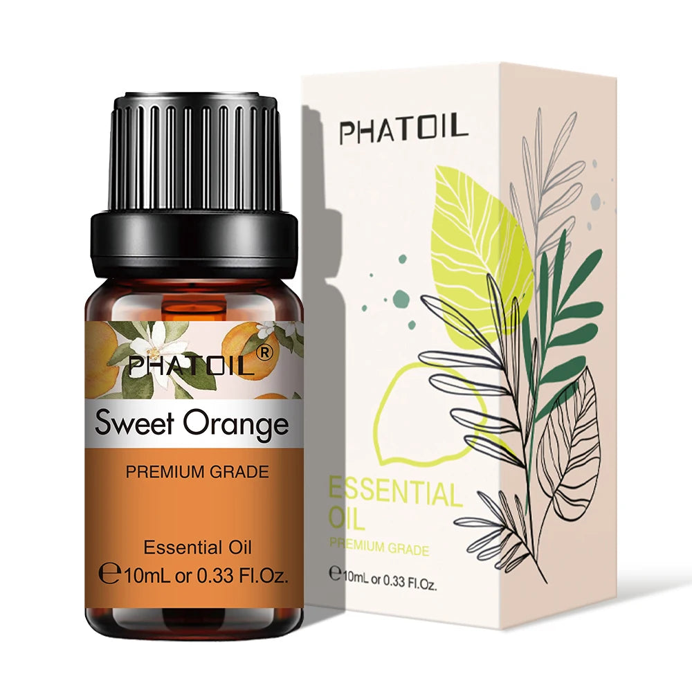 10ml Aroma Oil by PHATOIL for Compatible Diffusers and Home Fragrance, Amber Bottle with Lavender, Eucalyptus, Vanilla, Peppermint and Other Scent Options