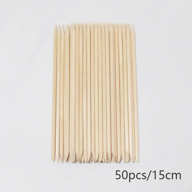 Wooden Cuticle Pusher Sticks by Lurayee, 7.5 to 15cm Length Options for Nail Art Detailing, Rhinestone Placement and Manicure Sticker Application