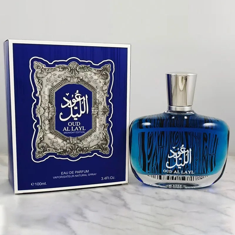 Woody Men's Eau de Toilette with Listed Musk, Oud and Cedarwood Notes, Arabian-Style Perfume in 50ml and 100ml Options for Daily Wear and Gifts