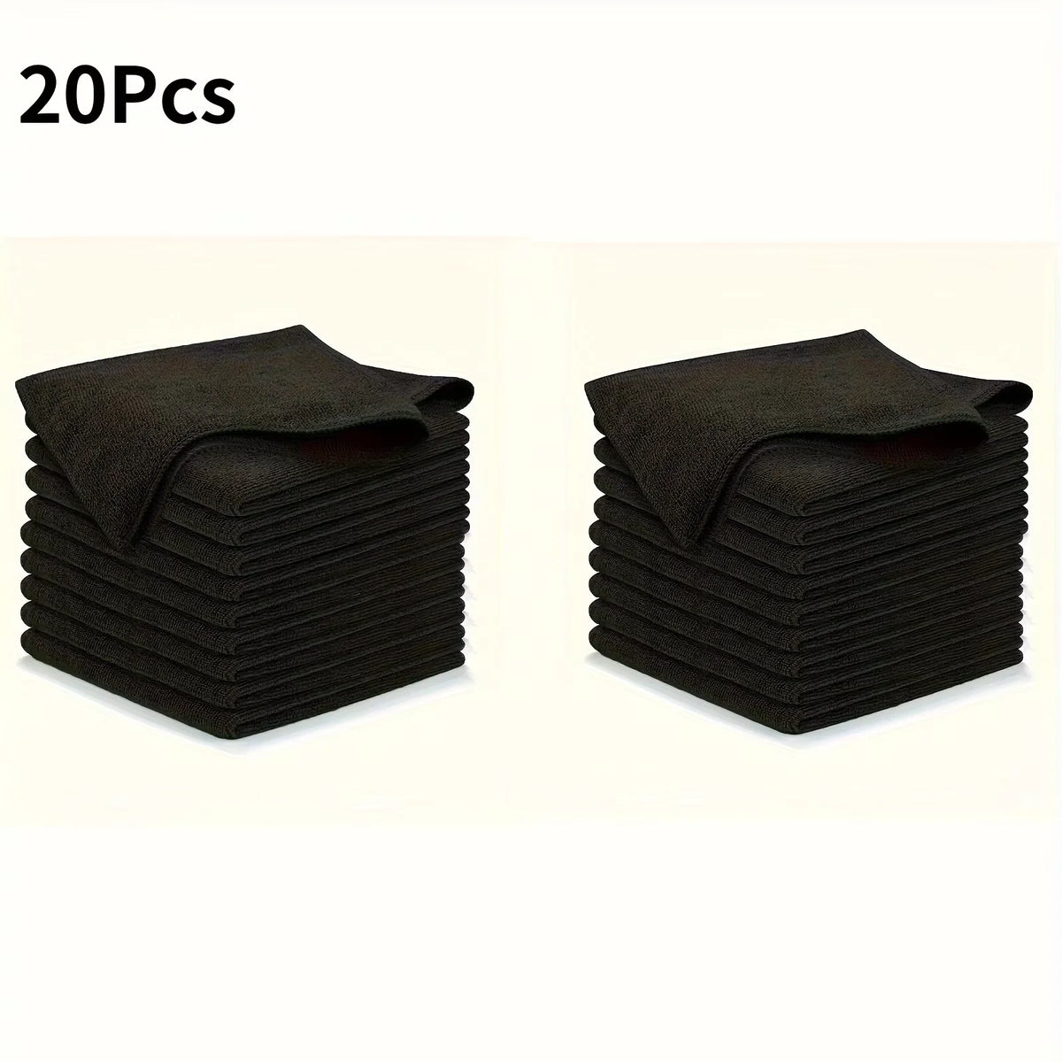 Grey and Black Microfiber Cleaning Cloths, Reusable Wiping Towels with Color-Specific Pack Sizes and 25 x 25cm Black Options for Car Windows and Home Cleanup