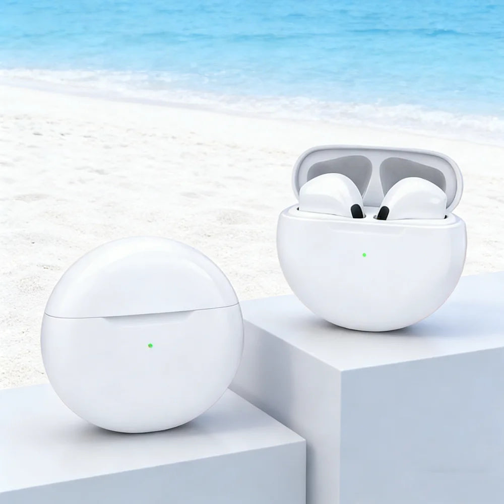 Pro 6 TWS Wireless Earphones with Microphone, Touch Controls and Charging Case, Listed Bluetooth 5 Stereo Earbuds with Independent Left or Right Use in Seven Colors