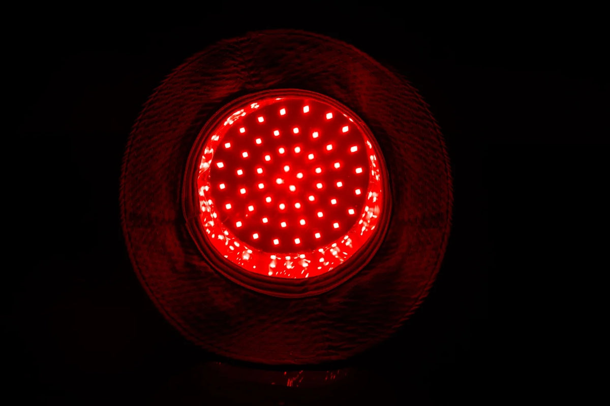 LED Scalp Care Bucket Hat Hello Face T100 with 336 Red and Near-Infrared LEDs, Three Light Modes and Separate With-Controller or Hat-Only Set Options