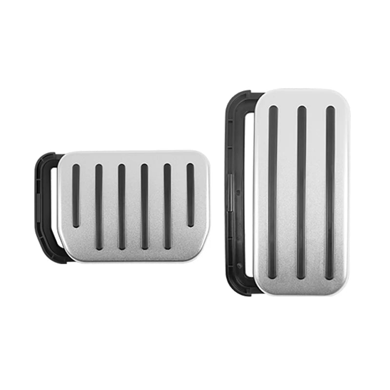 Tesla Pedal Covers by TESY in Black or Silver, Accelerator and Brake Pedal Styling with Slide-Rail Buckle Design for Compatible Model 3, Y and YL Vehicles