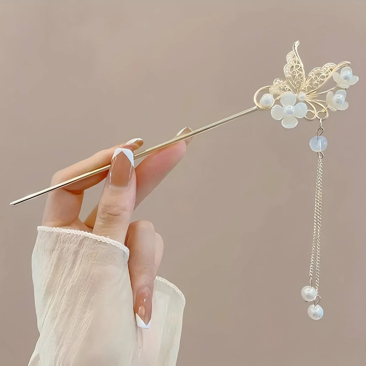 Tassel Hair Stick for Women, Chinese-Style Floral Alloy Hairpin with Single and 6-Piece Options for Buns, Wedding Updos and Everyday Hairstyles