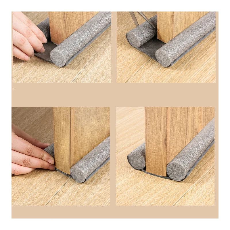 Flexible Door Bottom Sealing Strip in Grey, Black or White, Weatherstrip Guard for Compatible Door Gaps and Everyday Household Draft and Dust Management