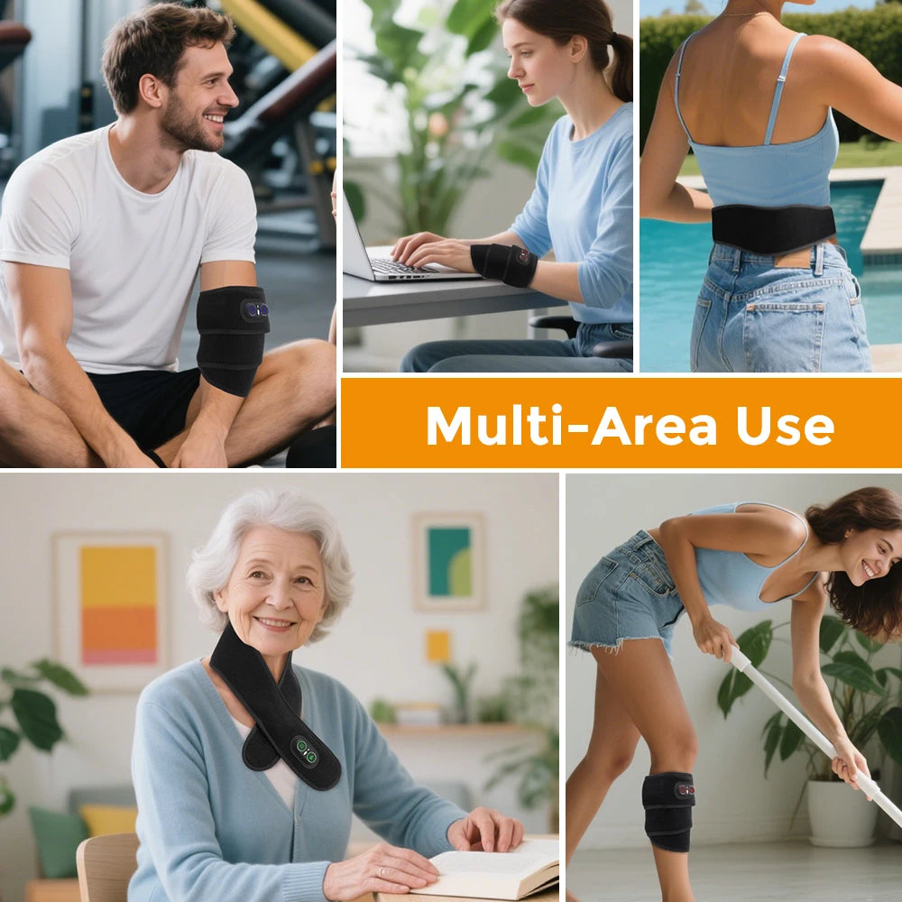 Wearable Red Light Heating Wrap Options for Wrist, Neck, Ankle and Hip, Adjustable Warmth with Model-Specific LED, Vibration and Power Features
