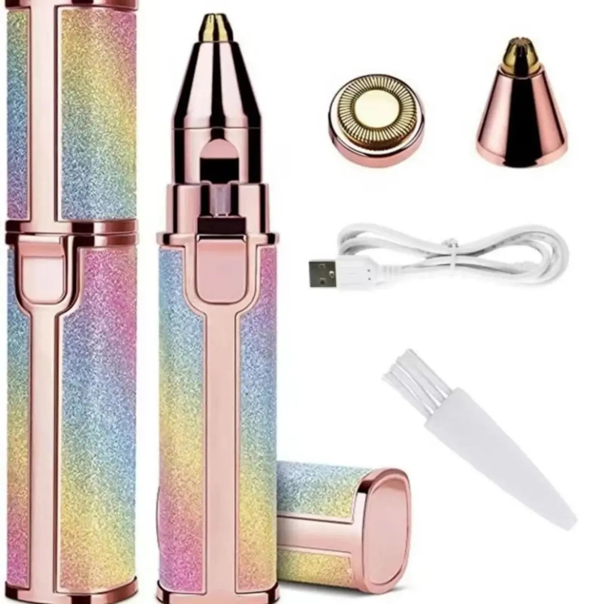 Facial Hair Remover for Women, Portable Mini Electric Shaver for Peach Fuzz, Upper Lip and Chin with USB or Dry-Cell Power Options