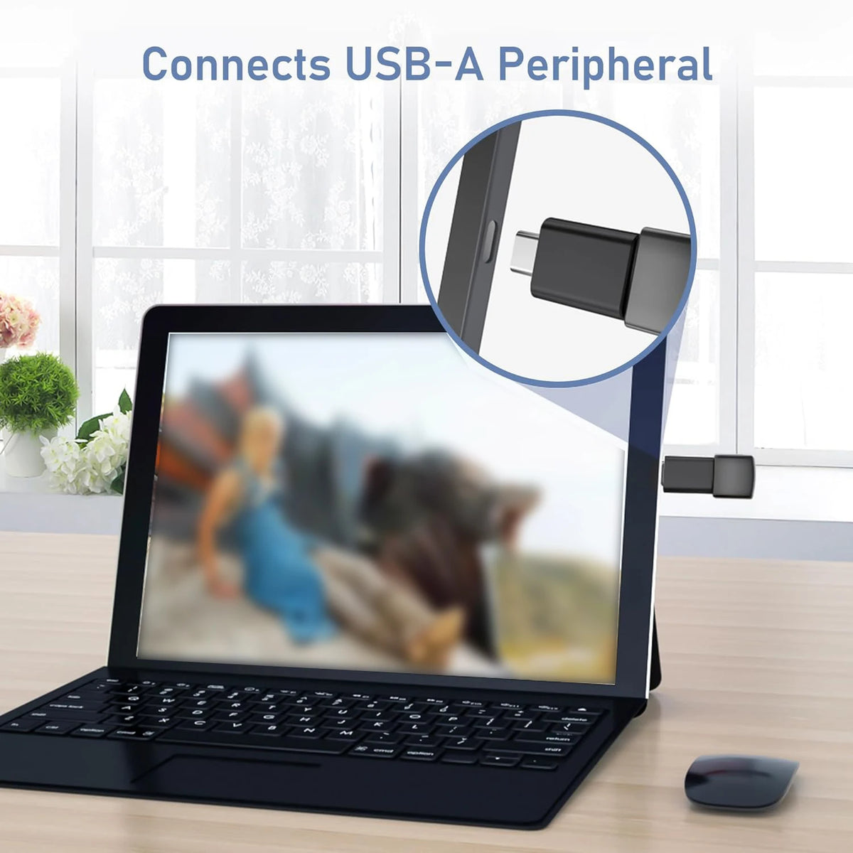 USB-C Adapter Assortment in Black with USB and Micro USB Connector References, Portable Connection Accessories for Compatible Laptop, Car and Travel Setups