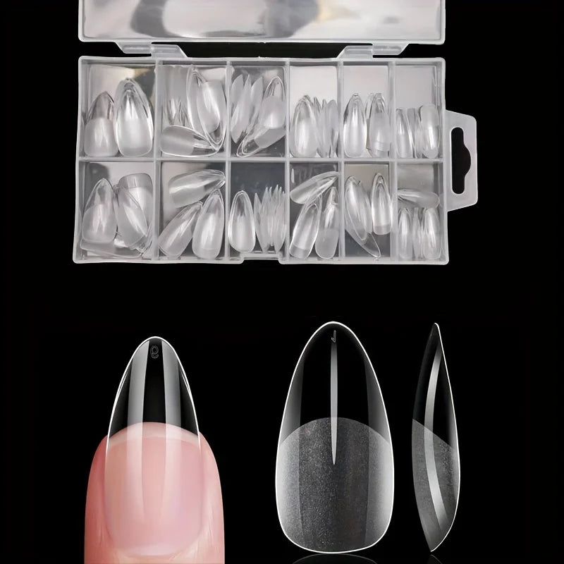120-Piece Full Cover Nail Tips with Nine Selectable Style Labels, False Nail Extension Tips for Adult DIY Manicure Planning, Nail Art Practice and Custom Looks