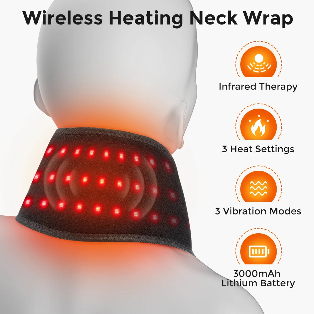 Wearable Red Light Heating Wrap Options for Wrist, Neck, Ankle and Hip, Adjustable Warmth with Model-Specific LED, Vibration and Power Features