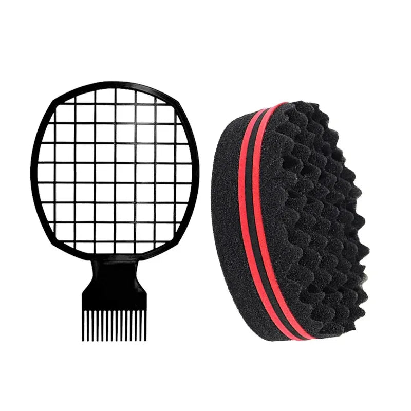 Hair Twisting Sponge Set for Men and Women, Curling Combs and Styling Tools for Textured Hair Grooming with Ten Coded Style Options