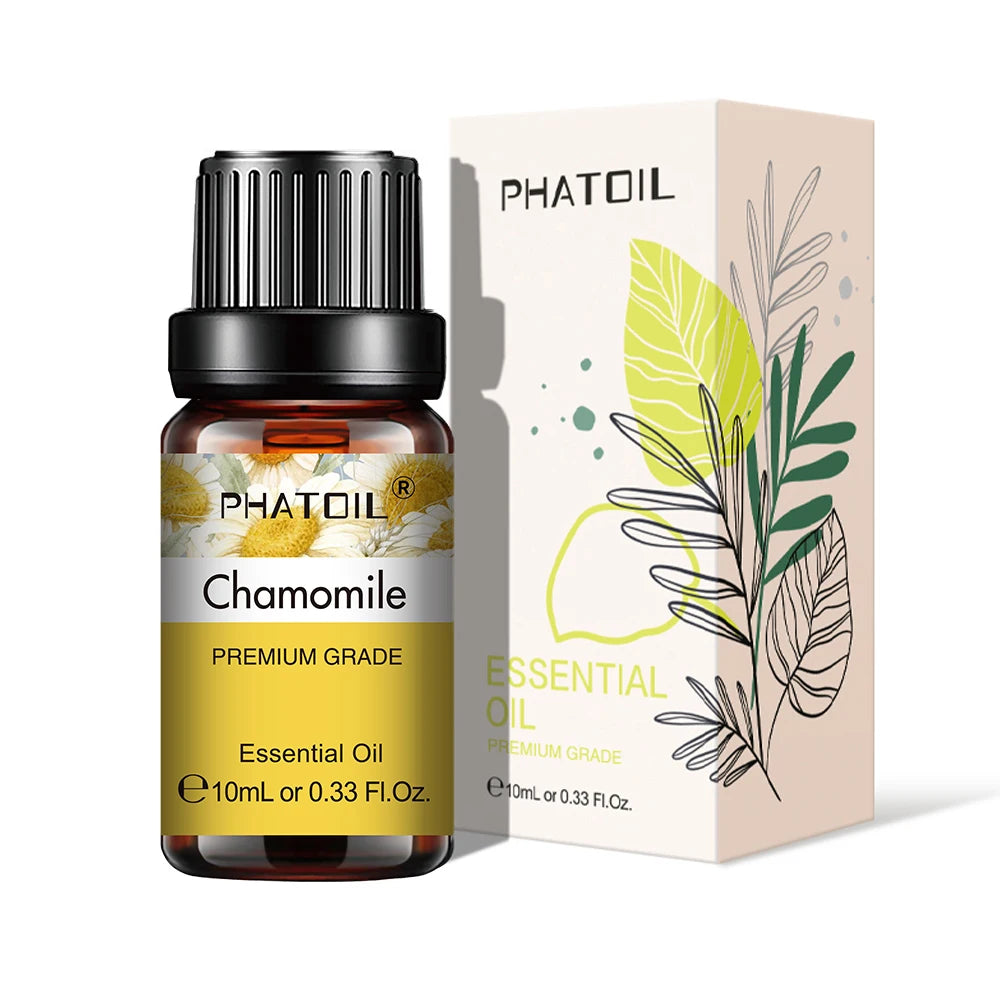10ml Aroma Oil by PHATOIL for Compatible Diffusers and Home Fragrance, Amber Bottle with Lavender, Eucalyptus, Vanilla, Peppermint and Other Scent Options