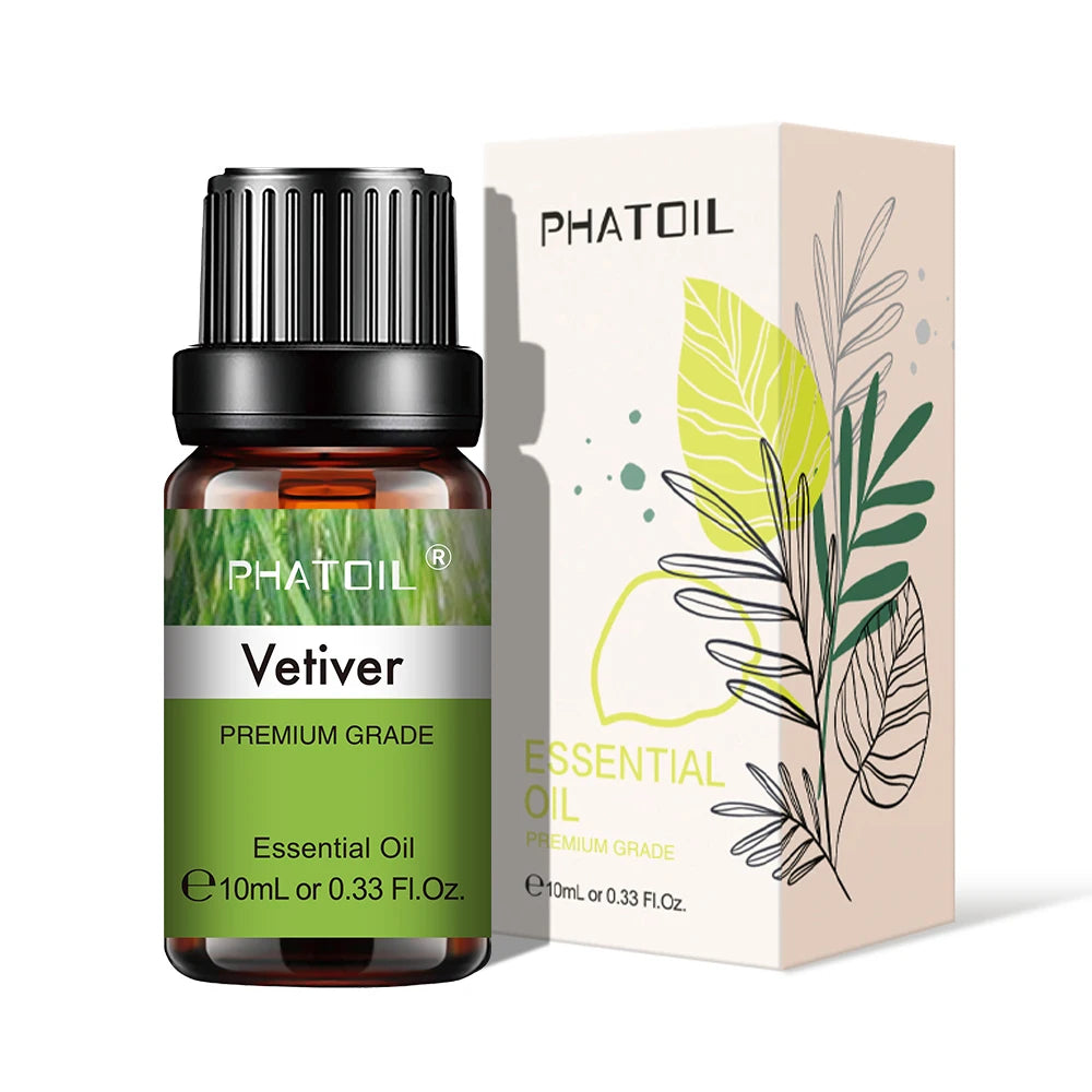 10ml Aroma Oil by PHATOIL for Compatible Diffusers and Home Fragrance, Amber Bottle with Lavender, Eucalyptus, Vanilla, Peppermint and Other Scent Options