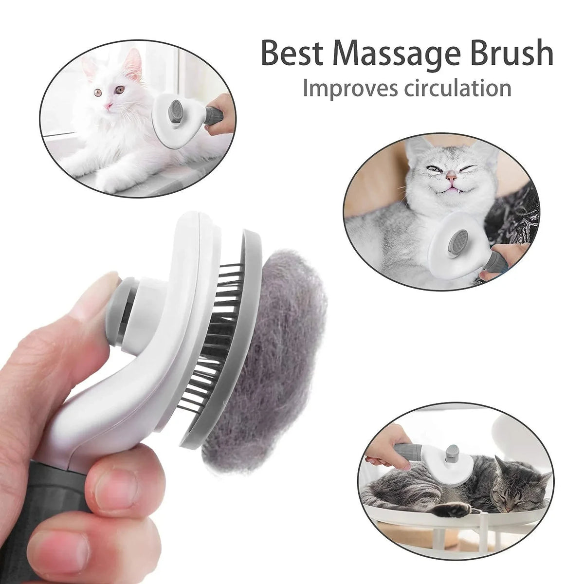 Self-Cleaning Pet Slicker Brush for Dogs and Cats, Stainless Steel Pin Grooming Tool with PP Body for Loose Hair Removal in Gray, Pink or Blue