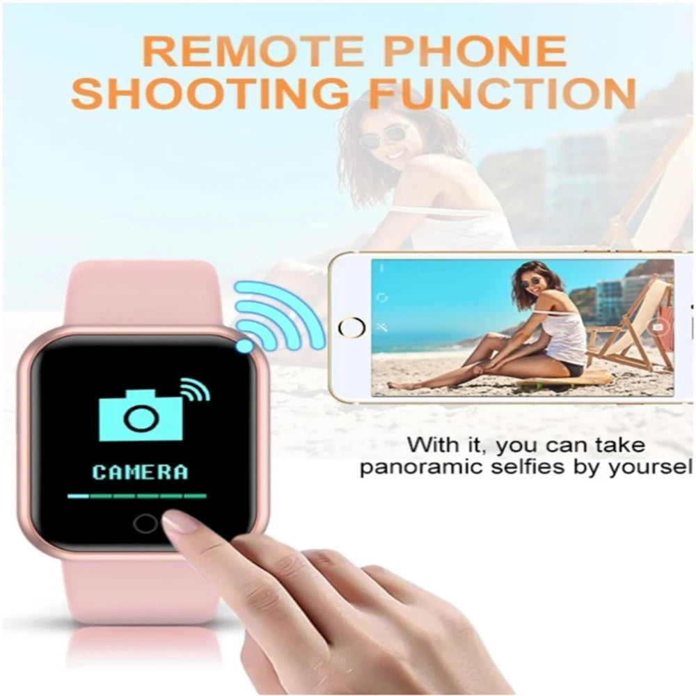 USB Charging Smart Watch with Step Counter, Music Control and Circular Touch Button, Soft Silicone Fitness Bracelet in Black, Pink, White or Silver