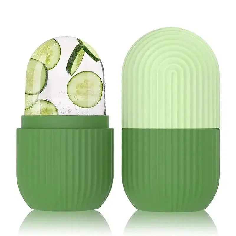 Facial Ice Massage Capsule with Listed Silicone Mold Design, Single Beauty Tool in Eight Color Options for Adult At-Home Cooling Self-Care Routines