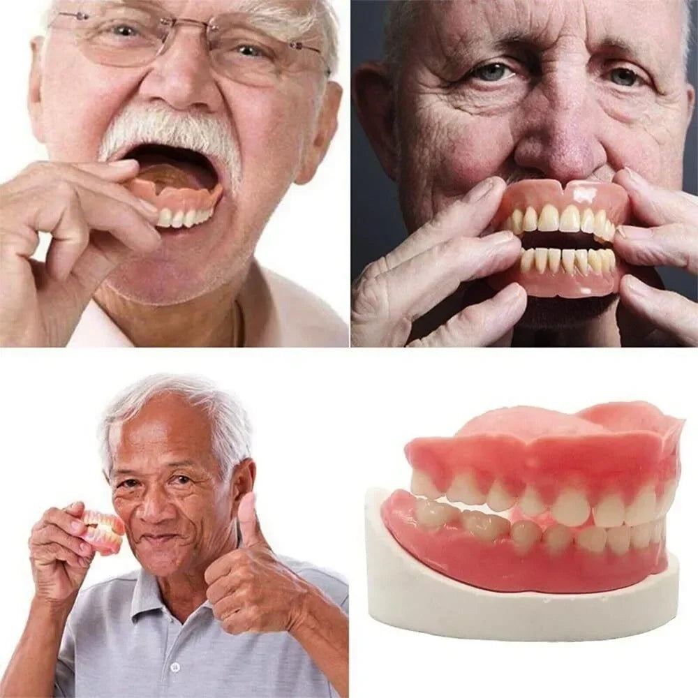 Denture-Style Resin Teeth and Wax Kit, 1Set Selection with Upper and Lower Configuration References for Adults, Professional Dental Fit Review Required