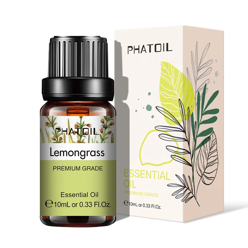 10ml Aroma Oil by PHATOIL for Compatible Diffusers and Home Fragrance, Amber Bottle with Lavender, Eucalyptus, Vanilla, Peppermint and Other Scent Options