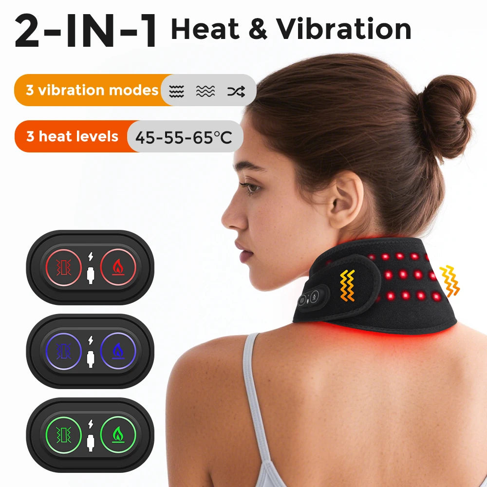 Wearable Red Light Heating Wrap Options for Wrist, Neck, Ankle and Hip, Adjustable Warmth with Model-Specific LED, Vibration and Power Features