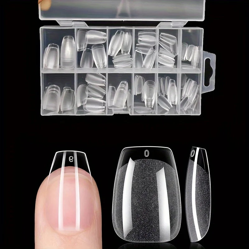 120-Piece Full Cover Nail Tips with Nine Selectable Style Labels, False Nail Extension Tips for Adult DIY Manicure Planning, Nail Art Practice and Custom Looks
