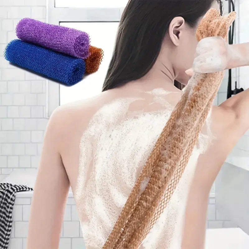 African Exfoliating Bath Sponge with Double-Sided Mesh Washcloth Texture, Single Body and Back Shower Scrubber in Seven Color Options for Home and Travel