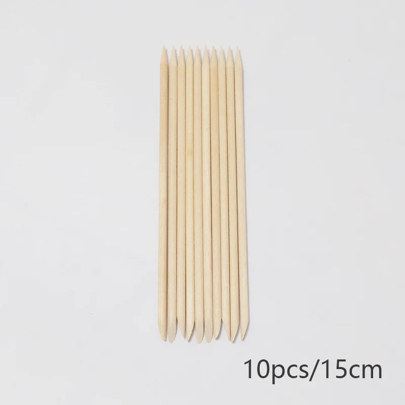 Wooden Cuticle Pusher Sticks by Lurayee, 7.5 to 15cm Length Options for Nail Art Detailing, Rhinestone Placement and Manicure Sticker Application