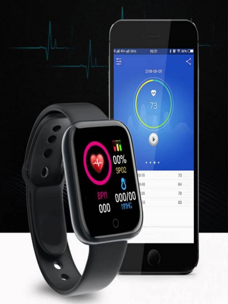 USB Charging Smart Watch with Step Counter, Music Control and Circular Touch Button, Soft Silicone Fitness Bracelet in Black, Pink, White or Silver