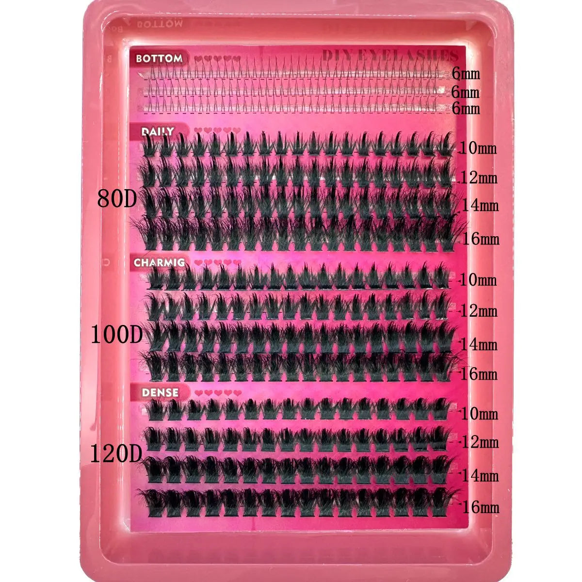 Multi-Row Lash Clusters and Spikes with Manga Style Options, 14, 15, 16 and 30-Row Labels Across 22 Selections for Adult Creative Eye Makeup Looks
