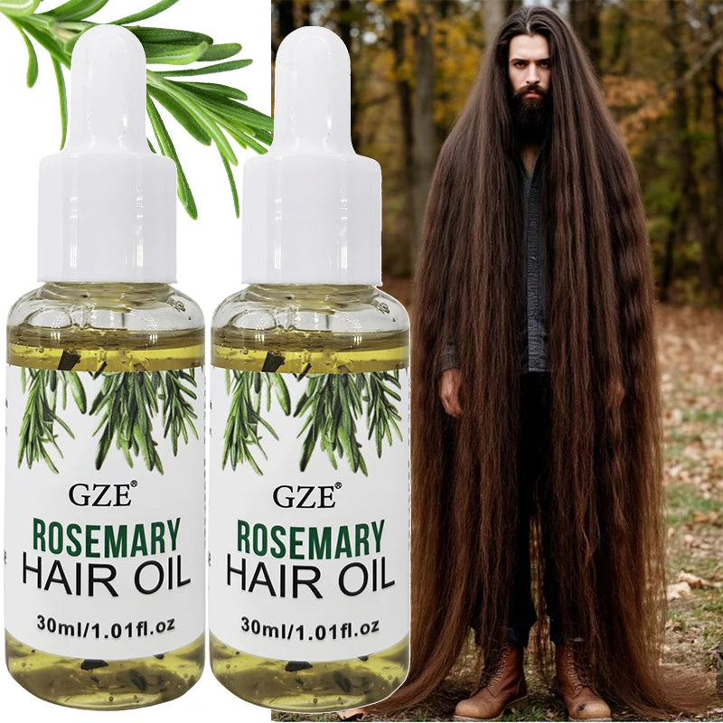 Rosemary Scalp and Hair Oil by GZE for Cosmetic Grooming, Straight and Wavy Hair Care Routines with GZE251-2 and GZE115 Options