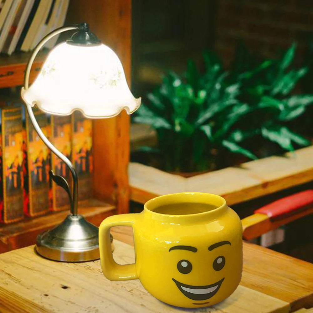 Impish Expression Mug in Porcelain, Single 250ml Cartoon Coffee, Tea and Milk Cup with A-G Design Options and Foam-Lined Box for Friends and Family Gifts