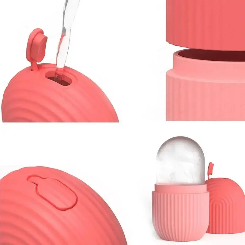 Facial Ice Massage Capsule with Listed Silicone Mold Design, Single Beauty Tool in Eight Color Options for Adult At-Home Cooling Self-Care Routines