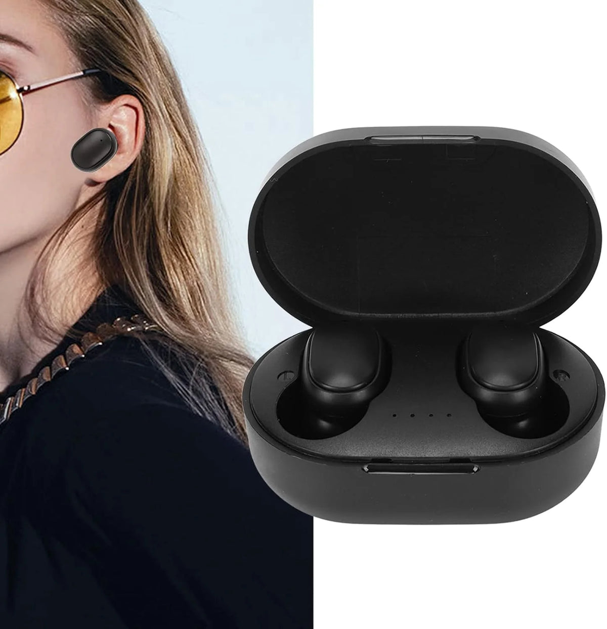 A6S Wireless Bluetooth Earphones, Bluetooth 5.0 Stereo Audio with Touch Control and Five Color Options for Compatible Phone Music and Everyday Calls