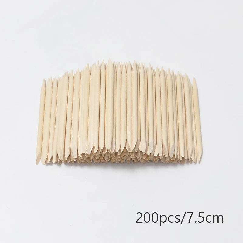 Wooden Cuticle Pusher Sticks by Lurayee, 7.5 to 15cm Length Options for Nail Art Detailing, Rhinestone Placement and Manicure Sticker Application