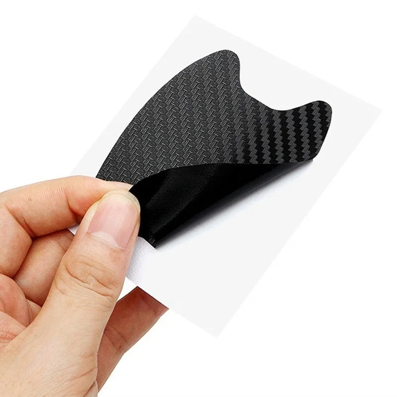 Car Door Handle Protection Stickers in Nine Colors, Four-Piece Adhesive Exterior Cover Set with Listed 8.5 x 6.8cm Size for Handle-Area Styling