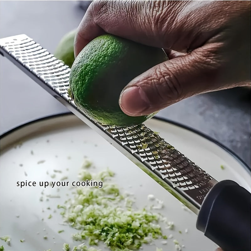 Manual Stainless Steel Zester Grater for Lemon, Cheese, Ginger and Garlic, Single Kitchen Prep Tool in Yellow, Red or Black for Everyday Home Cooking