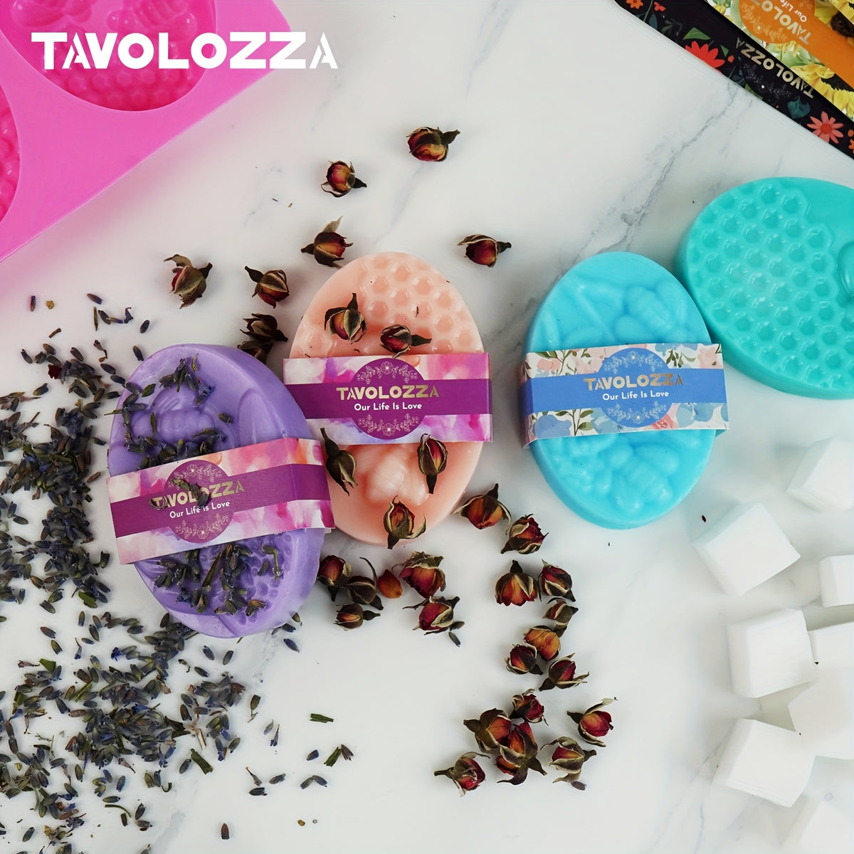 Soap Making Supplies by TAVOLOZZA with 500g Soap Base and Polychrome Options, Listed 43-Piece Kit Reference for Adult DIY Crafts and Handmade Gift Projects
