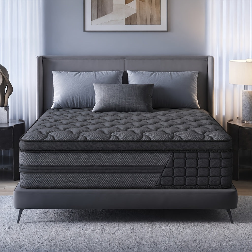 European Top Gel Memory Foam Mattress with Listed Medium Firm Feel, 8, 10, 12 and 14-Inch Model Options in Twin, Full, Queen and King Sizes